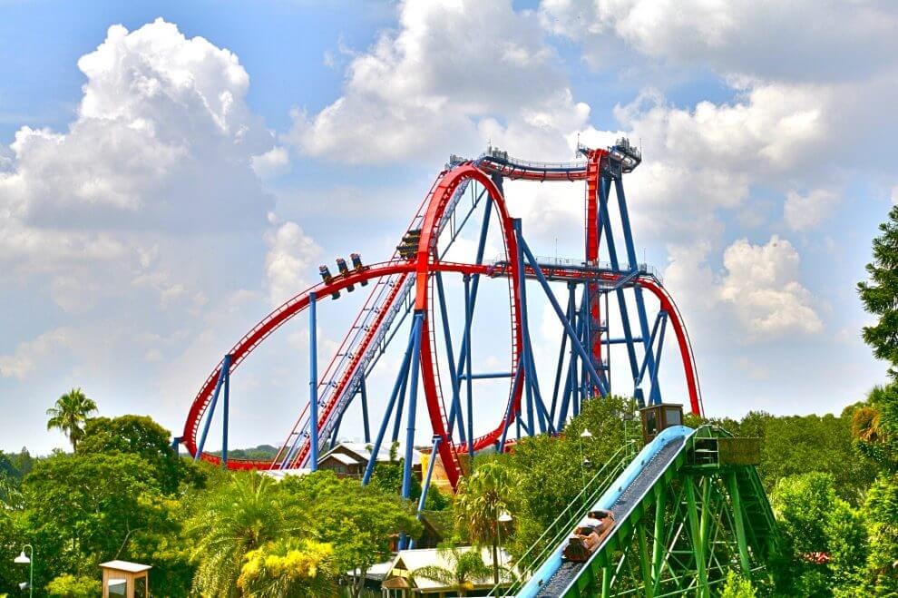 Montanha-russa SheiKra no parque Busch Gardens em Tampa