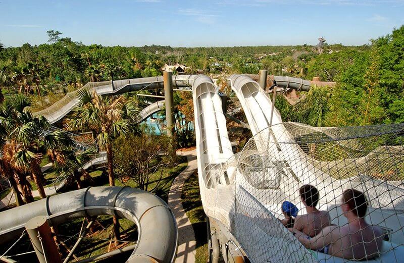 Tobogã no parque Typhoon Lagoon da Disney Orlando