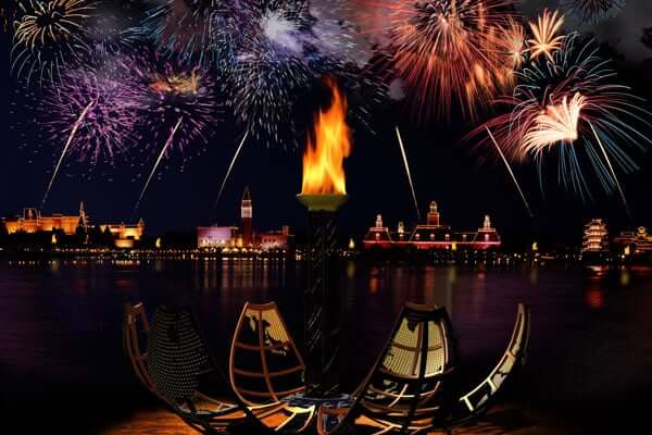 Parte do show IllumiNations no Epcot Disney Orlando