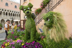 Flower and Garden Festival no parque Epcot Orlando: a Dama e o Vagabundo