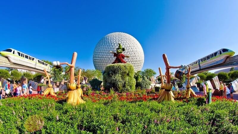 Jardim no parque Epcot da Disney Orlando