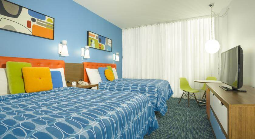 Quarto no hotel Cabana Bay Beach Resort da Universal Orlando