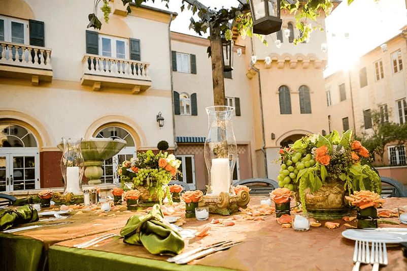 Mesa de restaurante no hotel Loews Portofino Bay da Universal Orlando