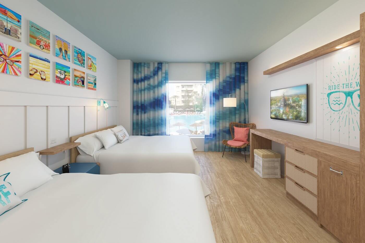 Quarto no Universal’s Endless Summer Resort em Orlando