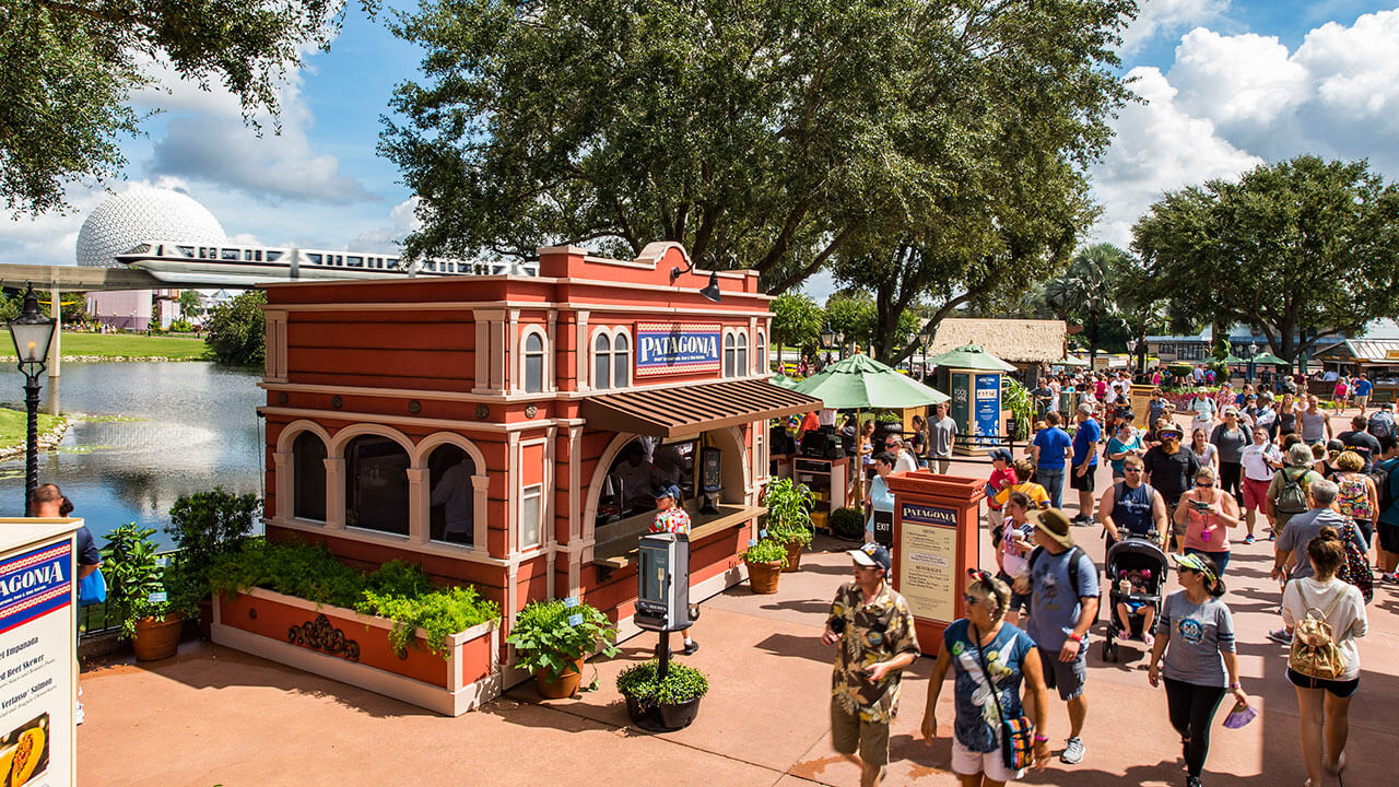 Barracas de comida no International Food and Wine Festival no Disney Epcot Orlando