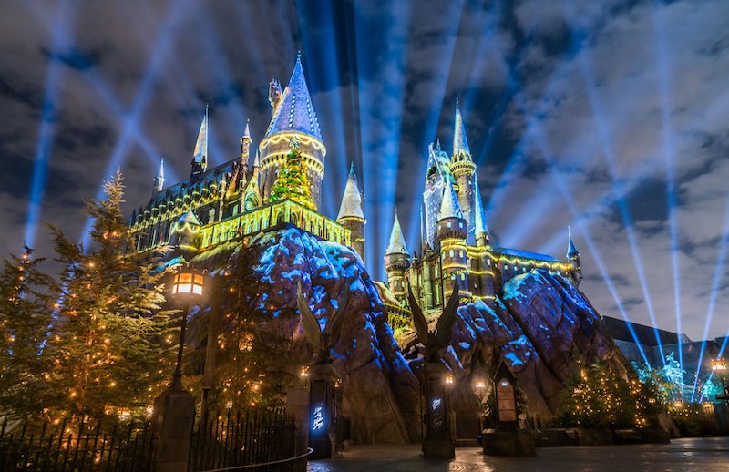 Show de Natal no Castelo de Hogwarts no Islands of Adventure