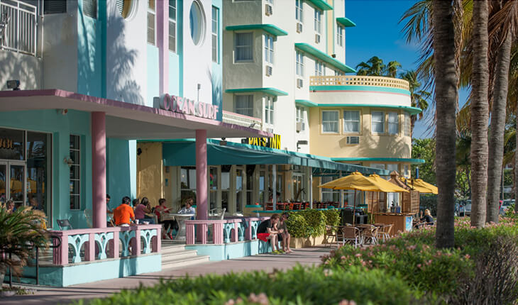 Edifícios no Art Deco District em Miami