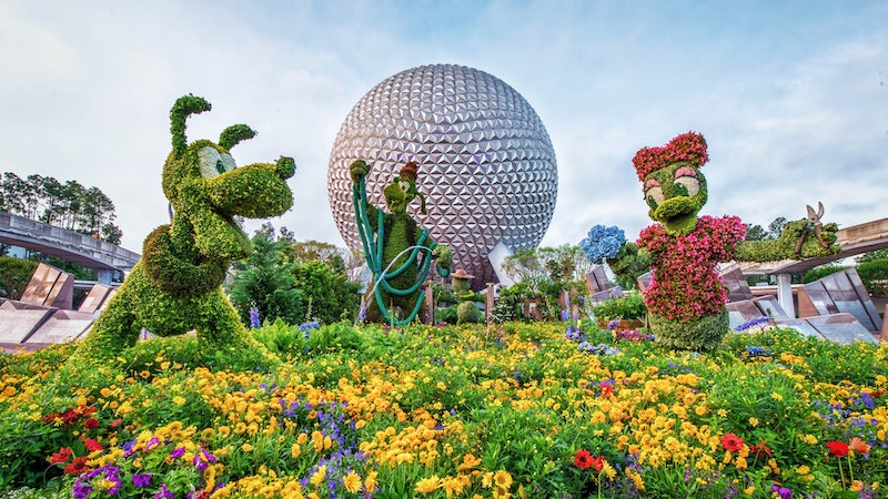 Jardim no parque Epcot da Disney Orlando