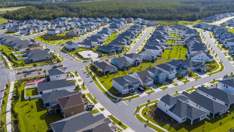 Vista das casas no Condomínio Solterra Resort em Orlando