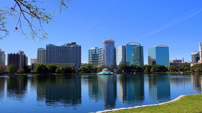 Vista do Lake Eola em Orlando