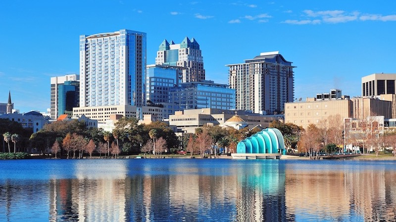 Vista do Lake Eola Park em Orlando