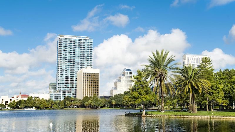 Vista do Lake Eola em Orlando