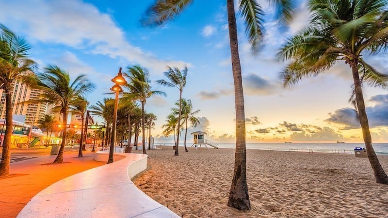 Entardecer em Las Olas Boulevard em Fort Lauderdale