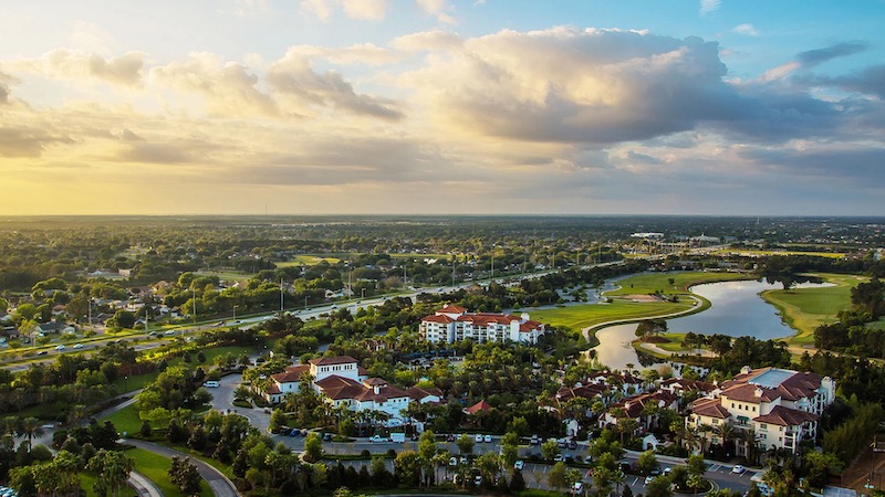 Vista aérea da cidade de Orlando